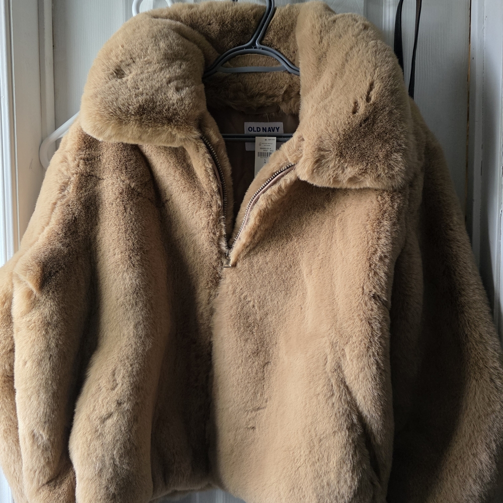 Old Navy Camel Faux Fur Coat